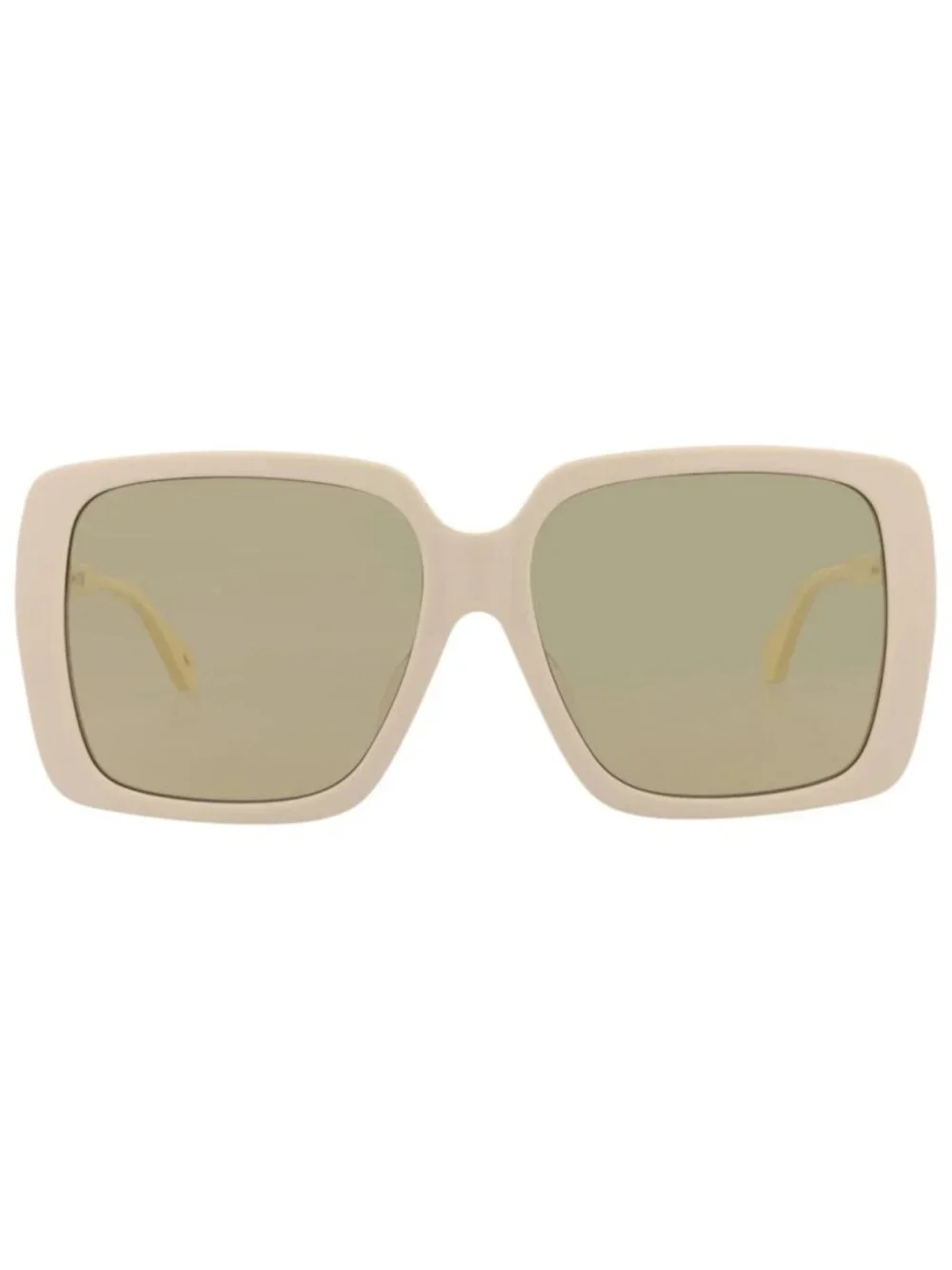 New Gucci Women's Eyeglasses Square Rectangle Ivory Ivory Brown